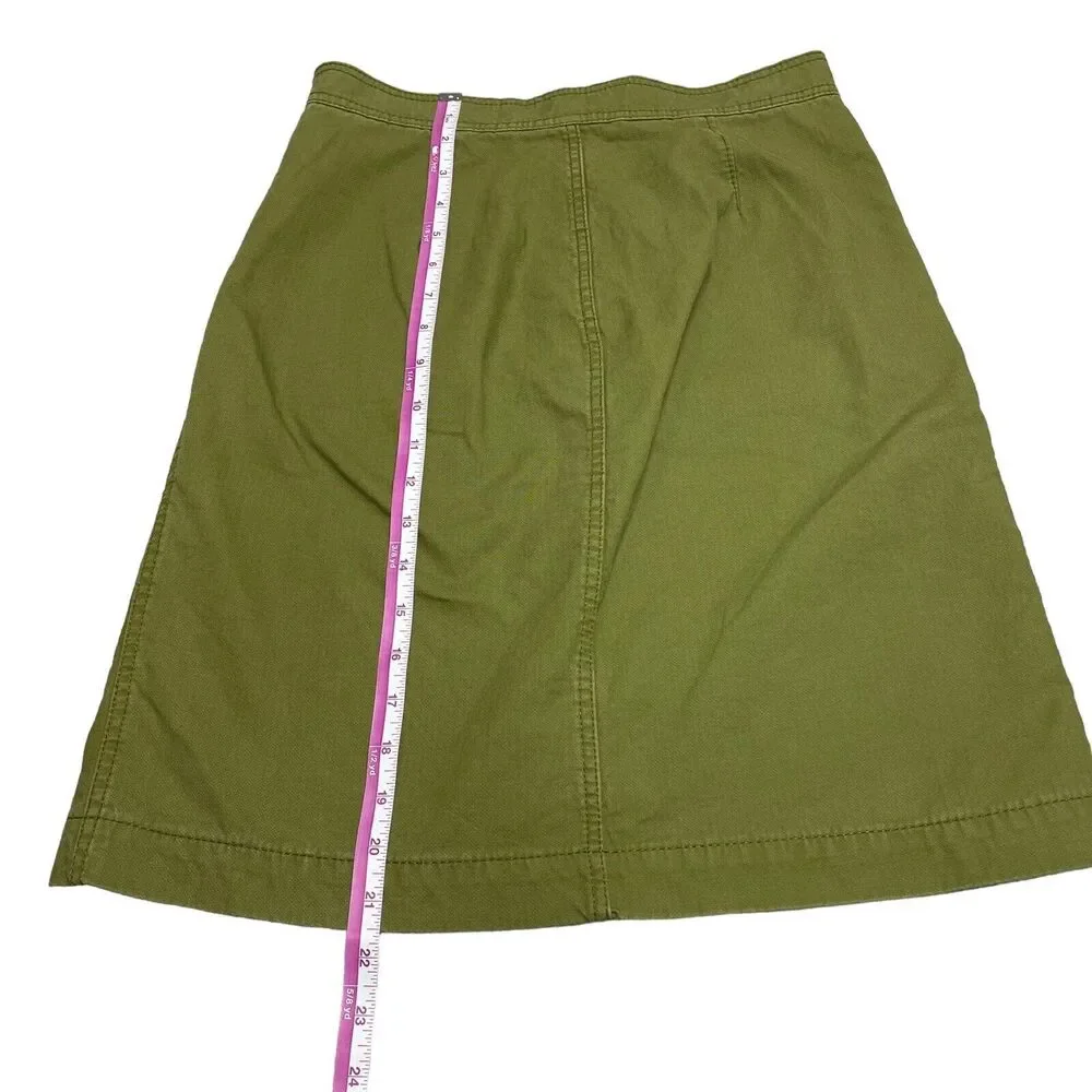 J CREW Olive Green Denim Skirt Women’s Size 0 - Picture 6 of 9